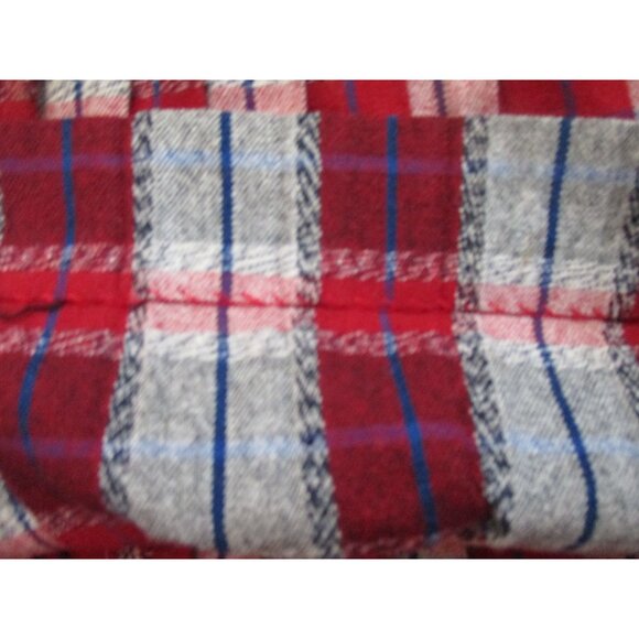 6/7 22" Waist Vintage Girl's Suspender Shorts Red Wool Plaid Pleated 1950's MCM - Picture 6 of 9